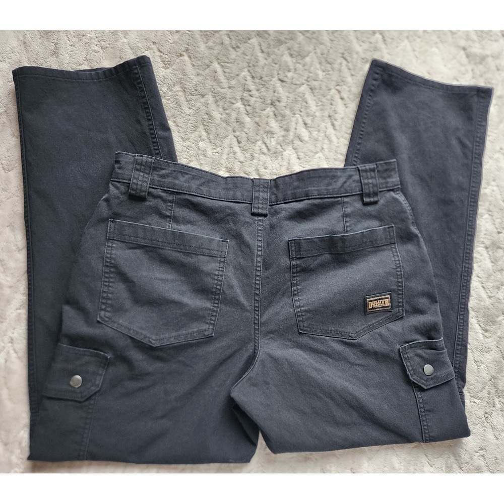 Duluth Trading Co Mens Cargo Pants 34x30 Black Standard Fit Work Pants Straight